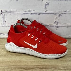 Nike Free RN Red White Running Shoes Women's Size 8 Athletic Gym Walking Sneaker